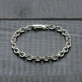 Pulseira masculina em prata 925 22 cm 