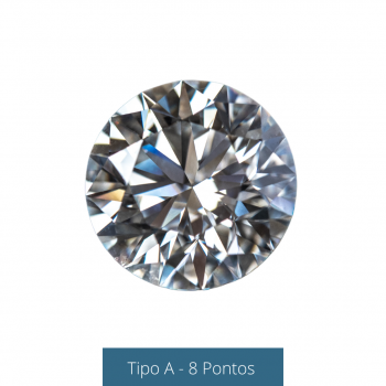 Pacote Diamante Natural com 10 unids de 8 pts (0,08 cts total ) cada - tipo A (Cor H - vs1 ou Superior)