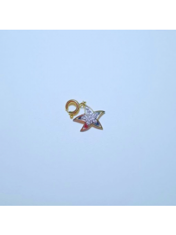 Pingente Estrela Banhando Ouro com Zircônias