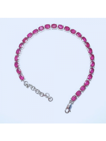 Collection Original - Pulseira Riviera em Prata Com Rubis 